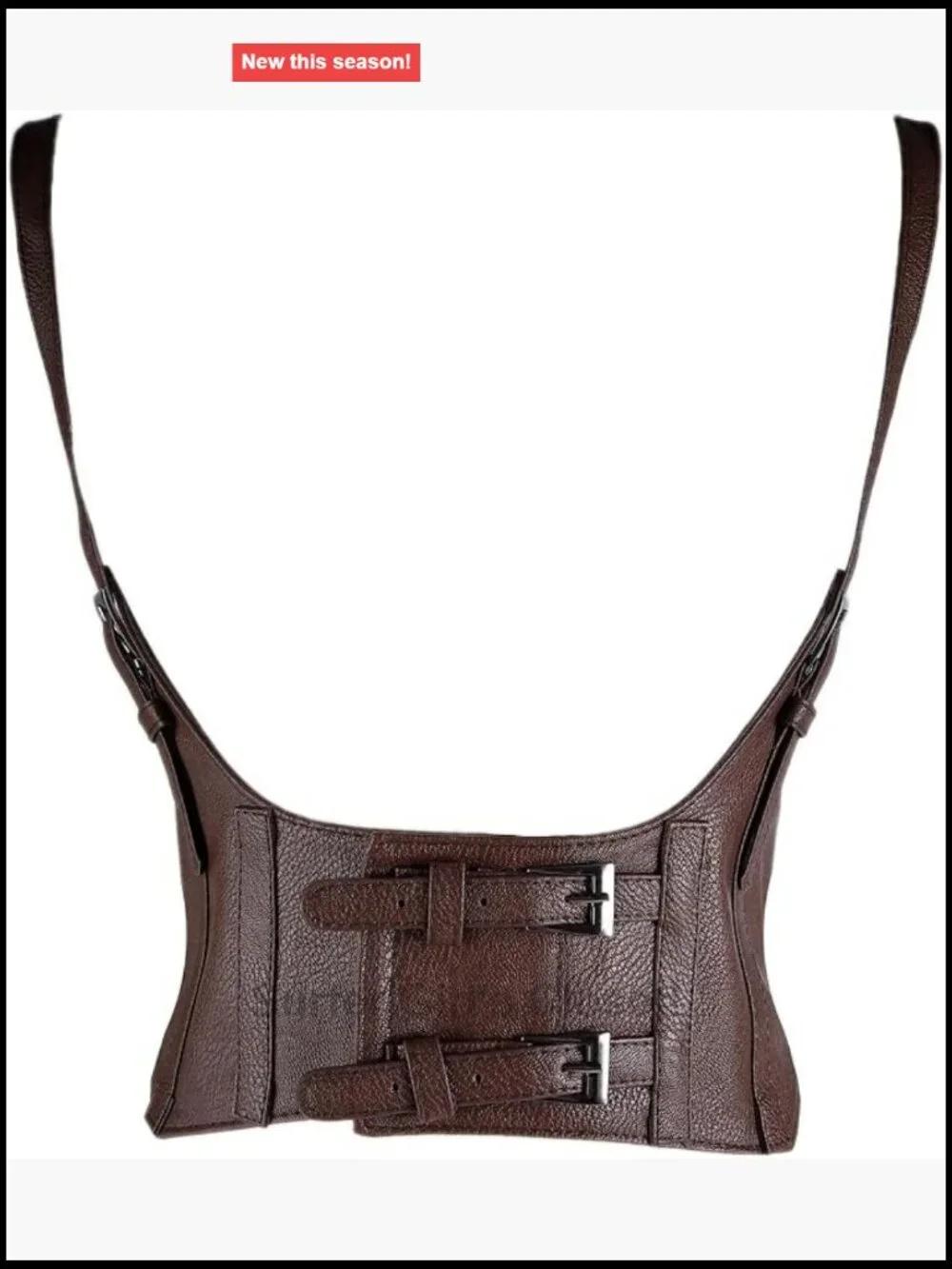 Faux Leather Steampunk Underbust Waist Belt Corset
